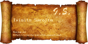 Ivisits Sarolta névjegykártya